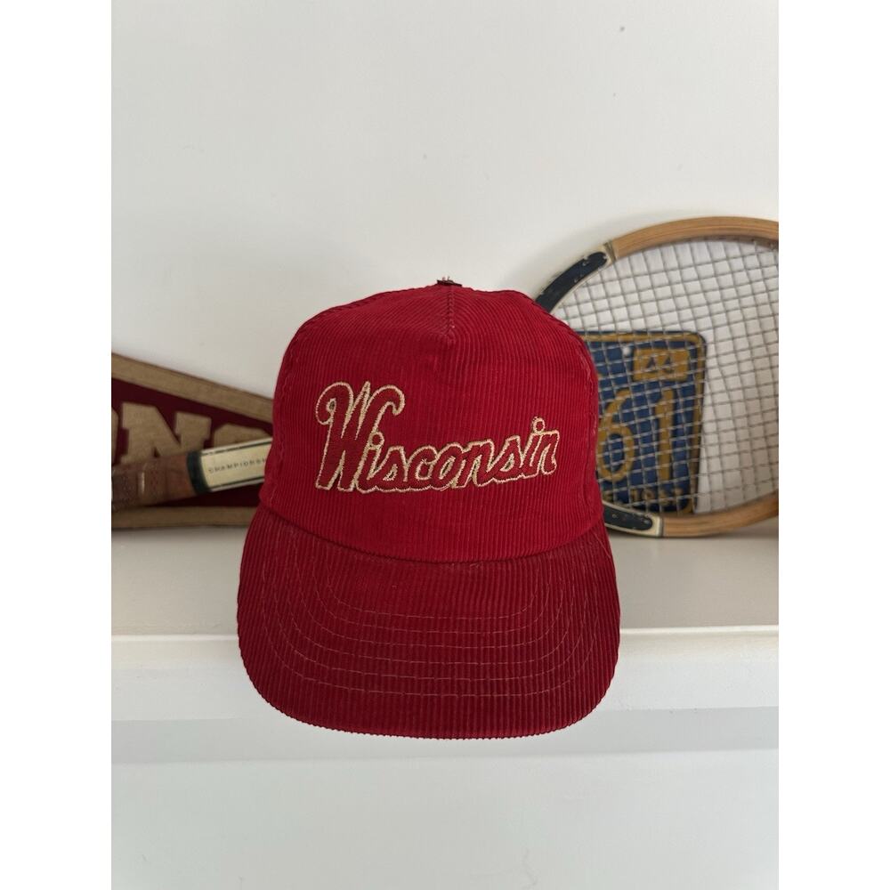 Vintage Wisconsin Badgers Corduroy Yupoong Snapback Hat